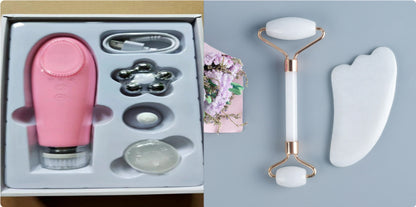 Lunova™ Premium Set za Masažu Lica – Gua Sha & Jade Roller